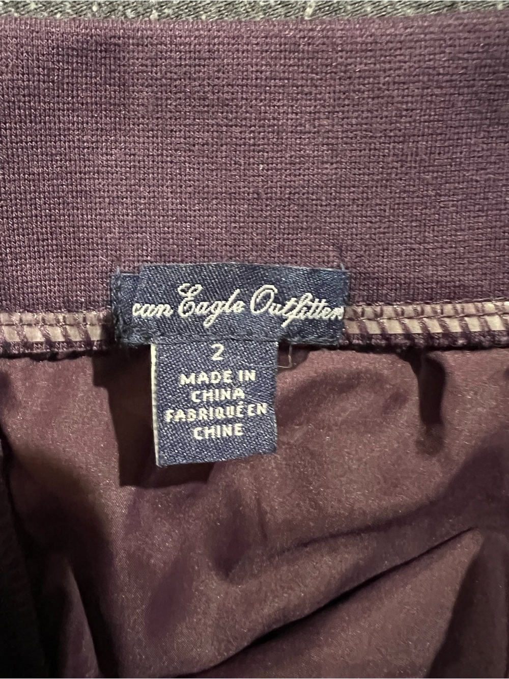 American Eagle Outfitters Plum Textured Panel Mini Skirt Size 2 Purple A-Line - Picture 2 of 3